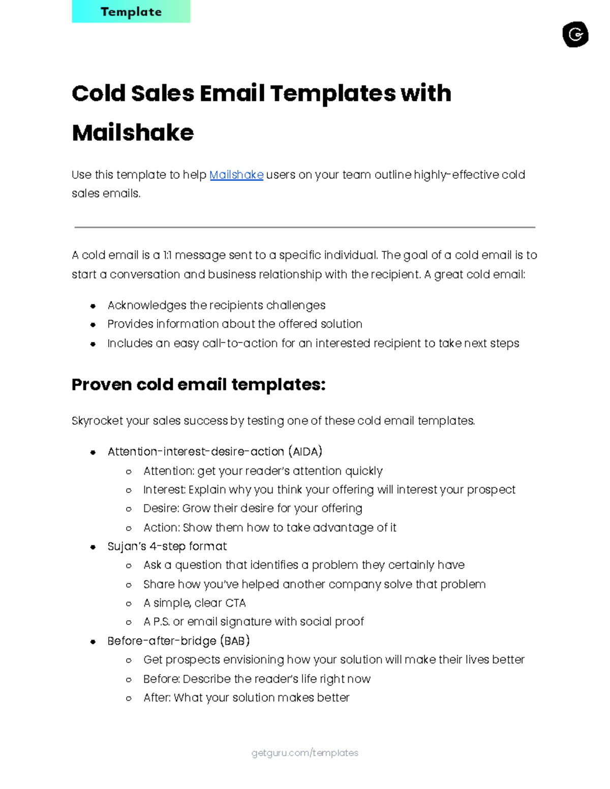 Template Cold Sales Email Templates With Mailshake Cold Sales Email Templates With Mailshake 7133