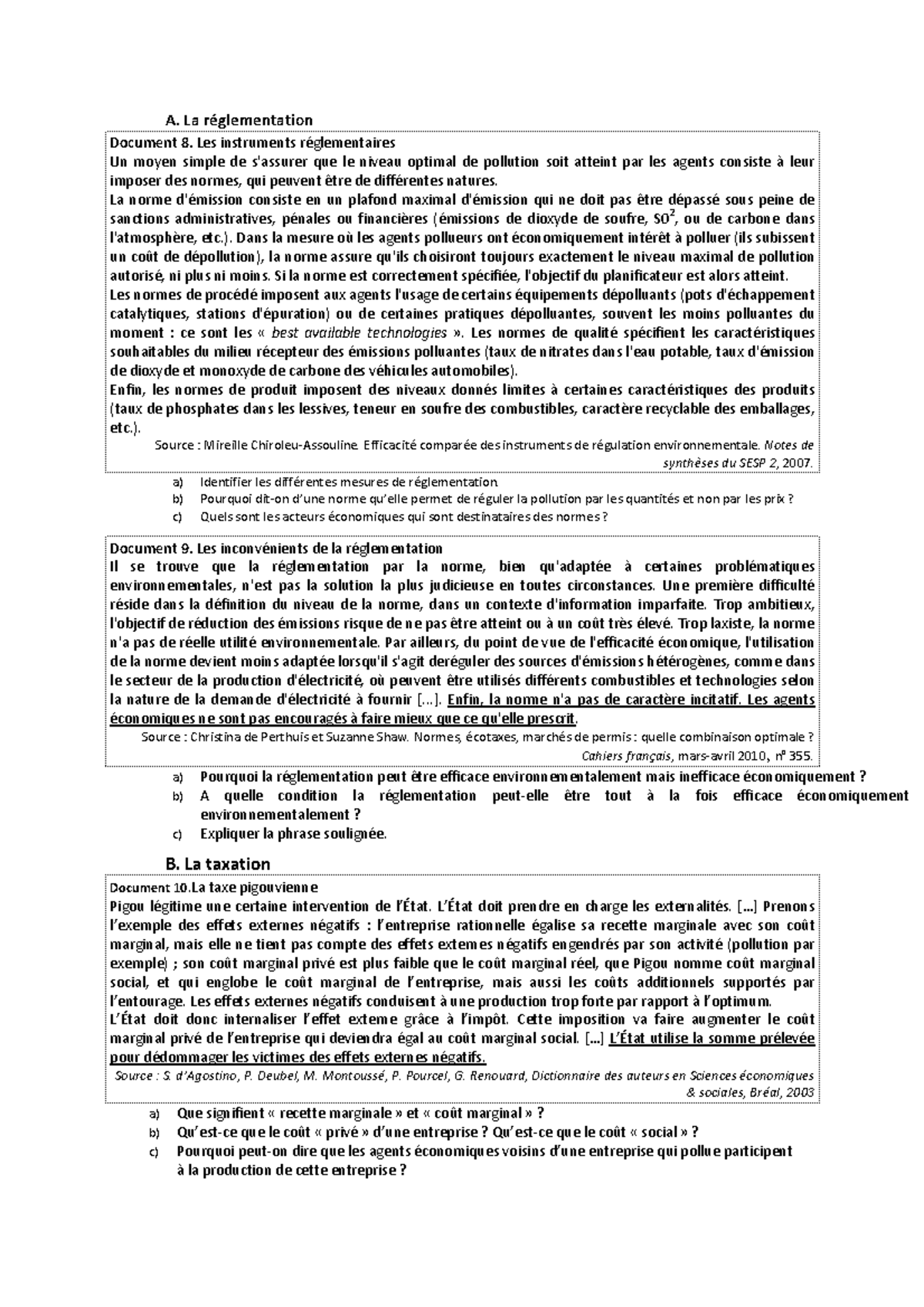 Exo instrument pol climatique - A. La réglementation Document 8. Les ...