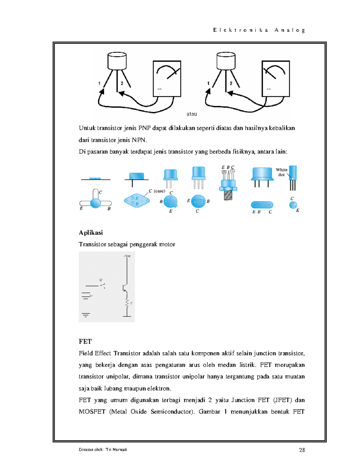 Modul Elektronika Analog 10 E L E K T R O N I K A A N A L O G Disusun Oleh Tri Nurwati 28