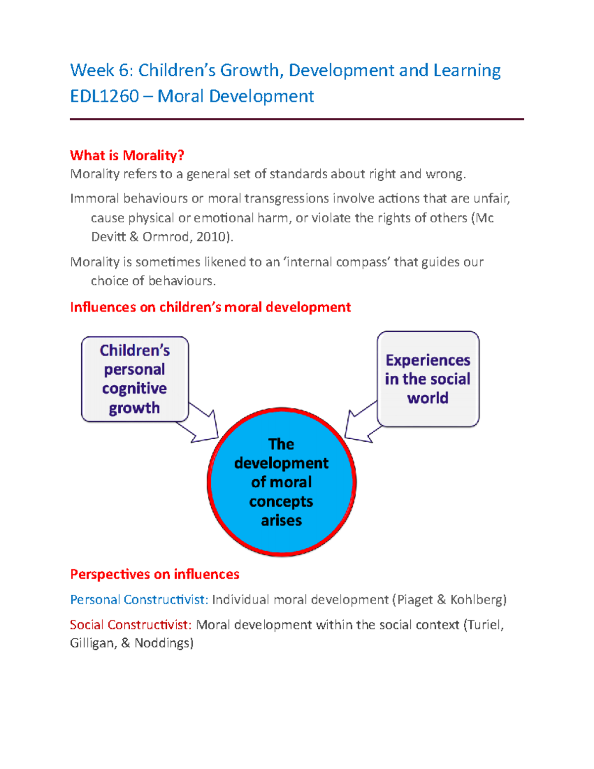 Week 6 CG D Lec Notes Week 6 Children s Growth Development and