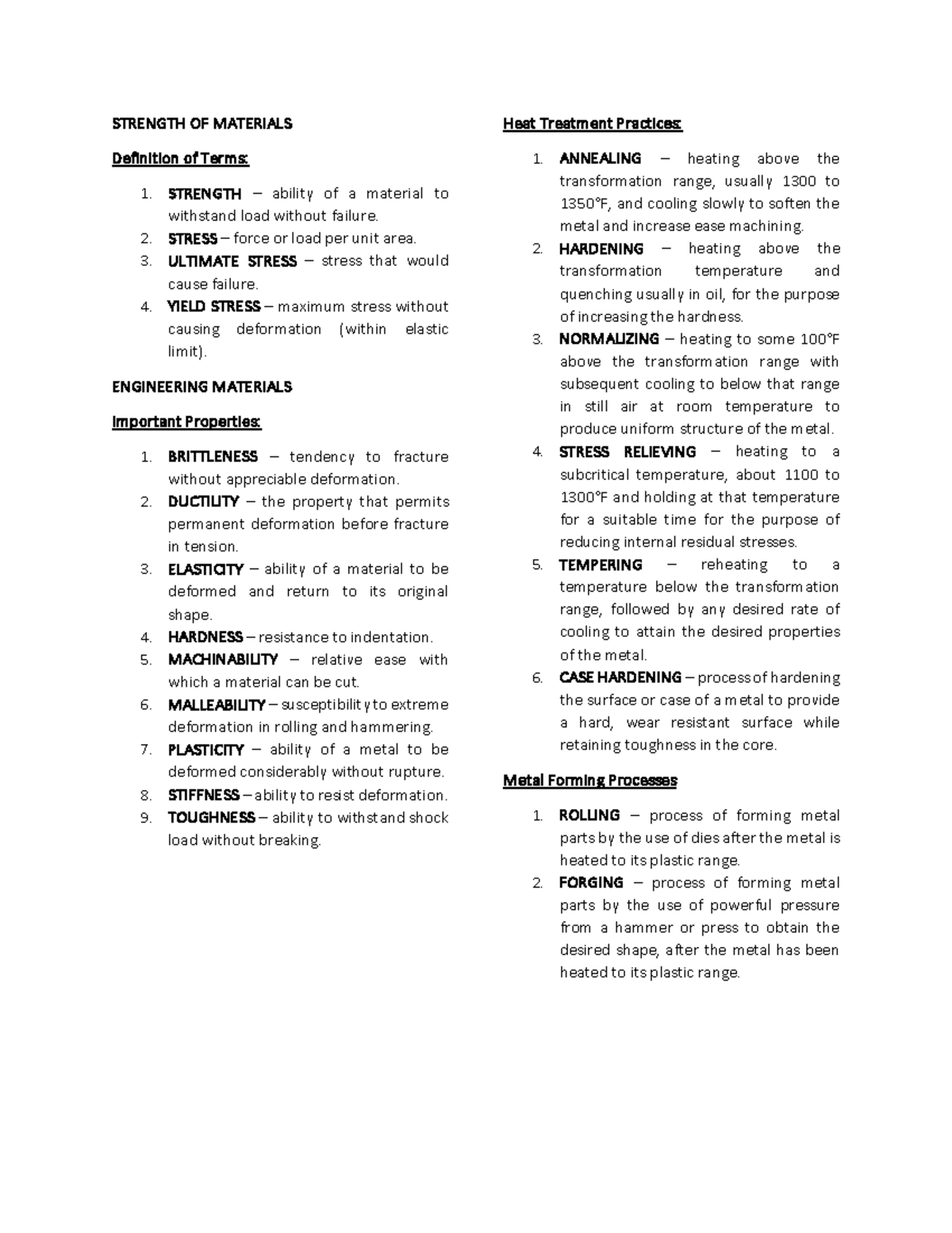Combinepdf qwed STRENGTH OF MATERIALS Definition of Terms STRENGTH ability of a material