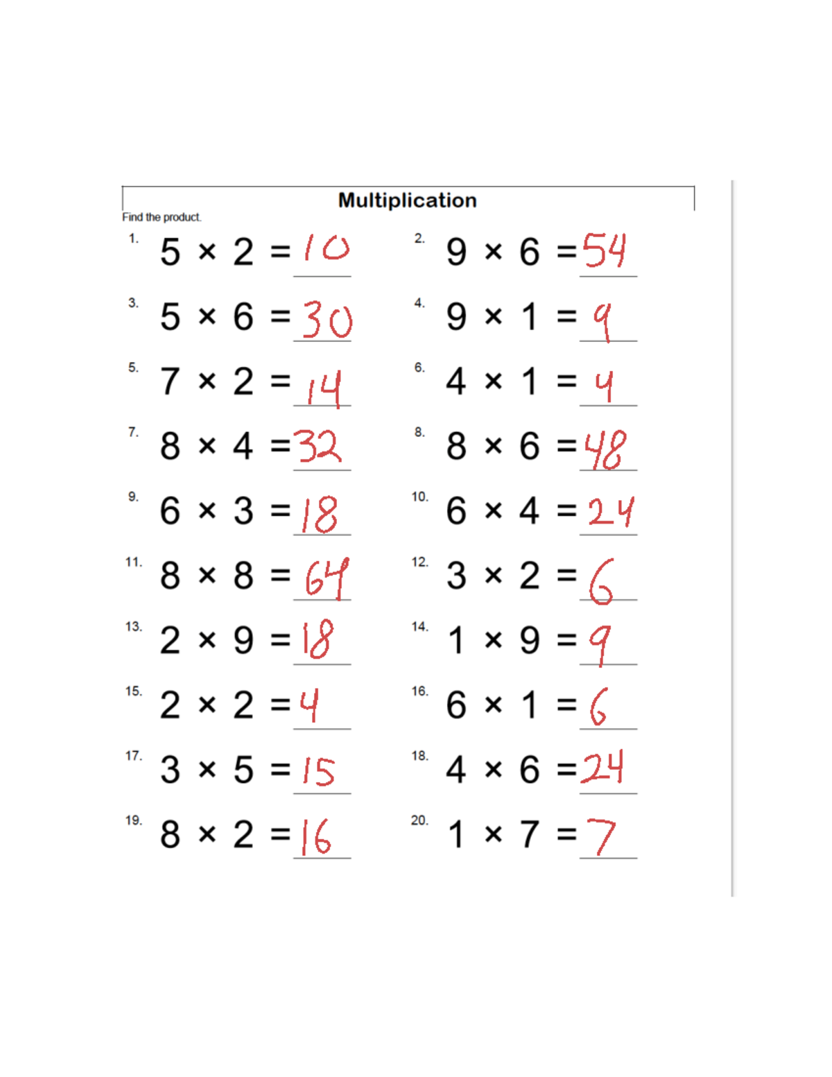 Alessandro+Villegas+-+Multiplication+Review+1 - Multiplication Find the ...
