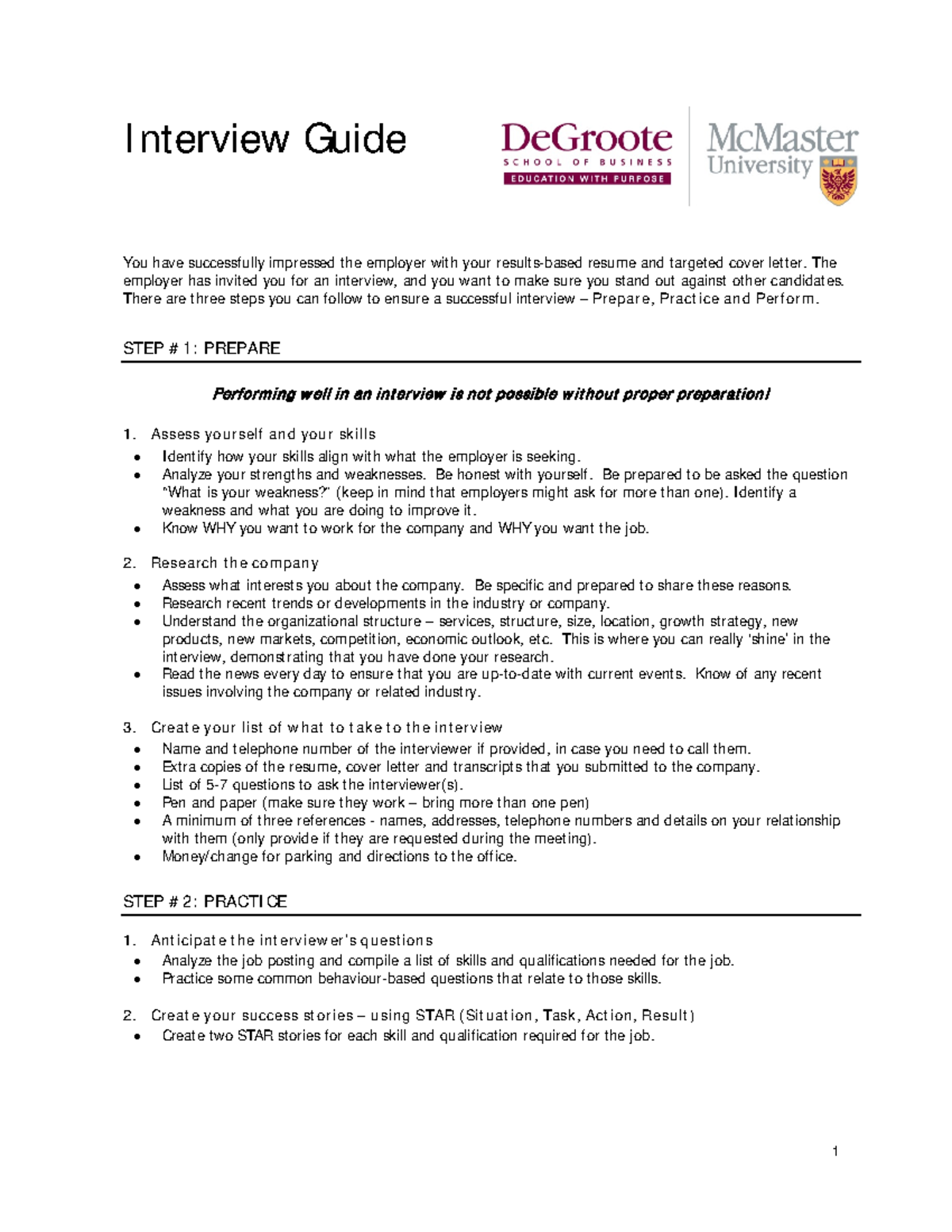 Interview Guide 2017 - Interview Guide You have successfully impressed ...