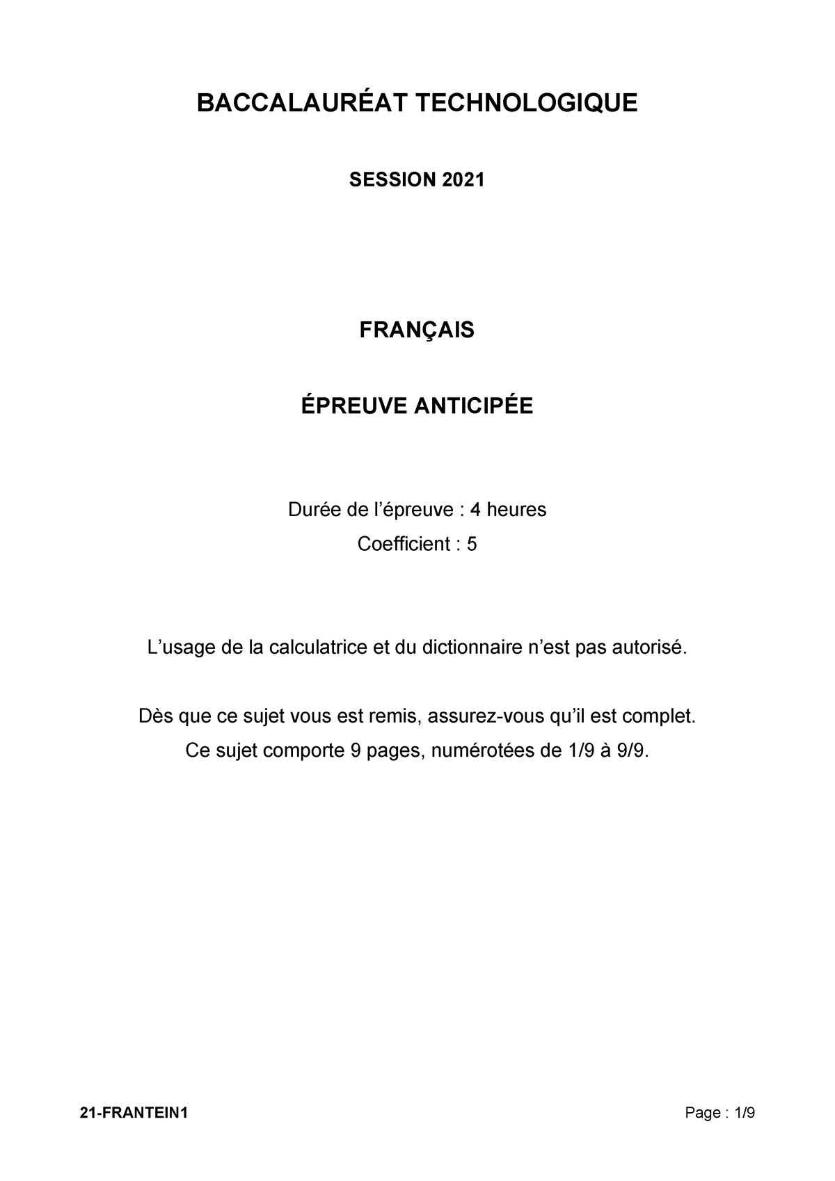 21-frantein 1 - Exercice De Dissertation Et De Commentaire De Français ...