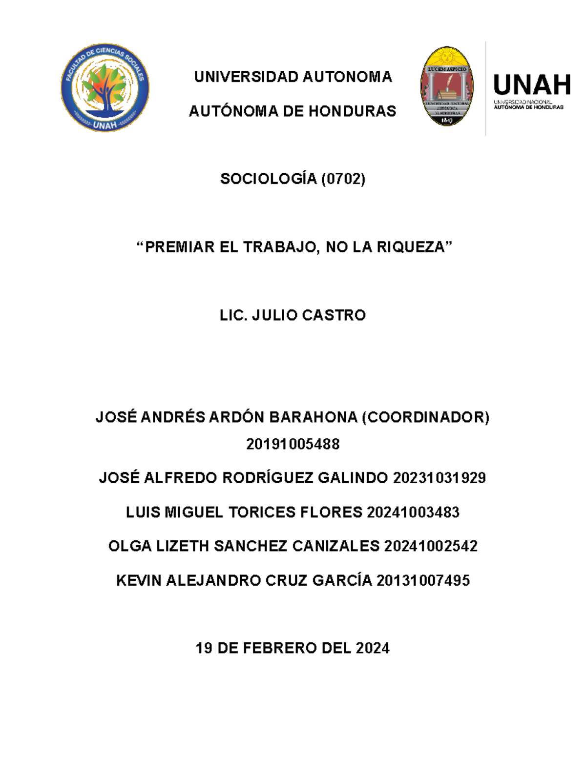 Premiar El Trabajó, No La Riqueza Trabajo Grupal 240219 214547 ...