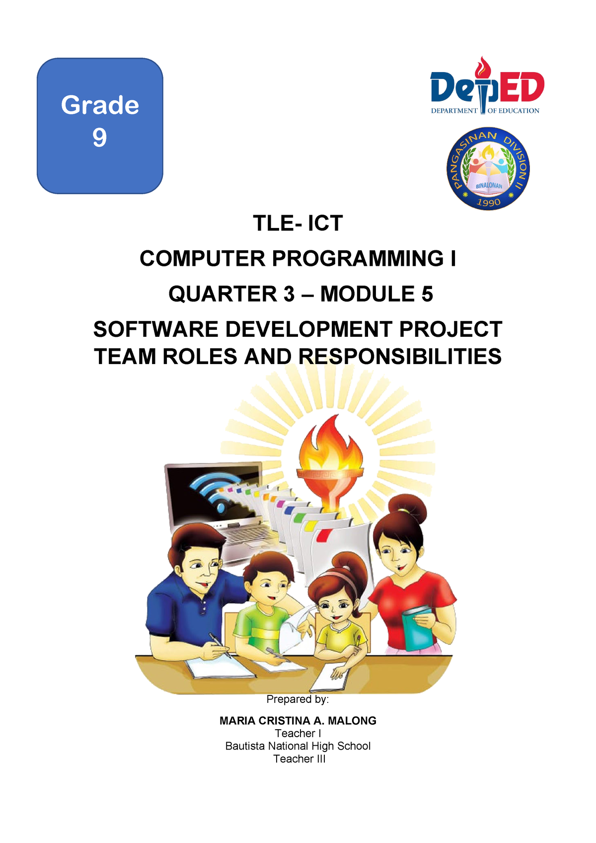 Q3 Module 5 G9 Computer-Programming Bautista-NHS - TLE- ICT COMPUTER ...