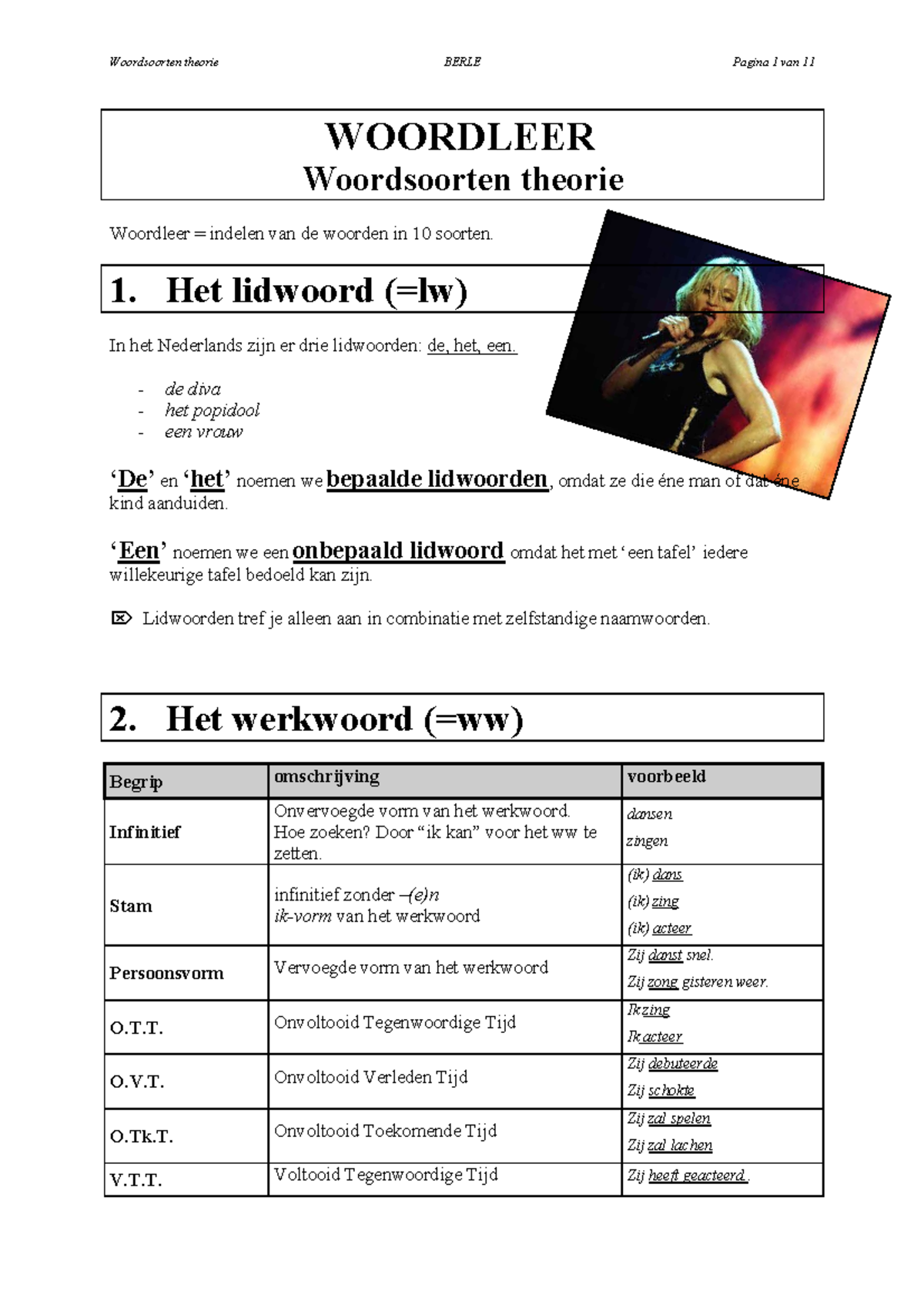 Ned 3t Netwerk 1 Wl Woordsoorten Theorie - WOORDLEER Woordsoorten ...