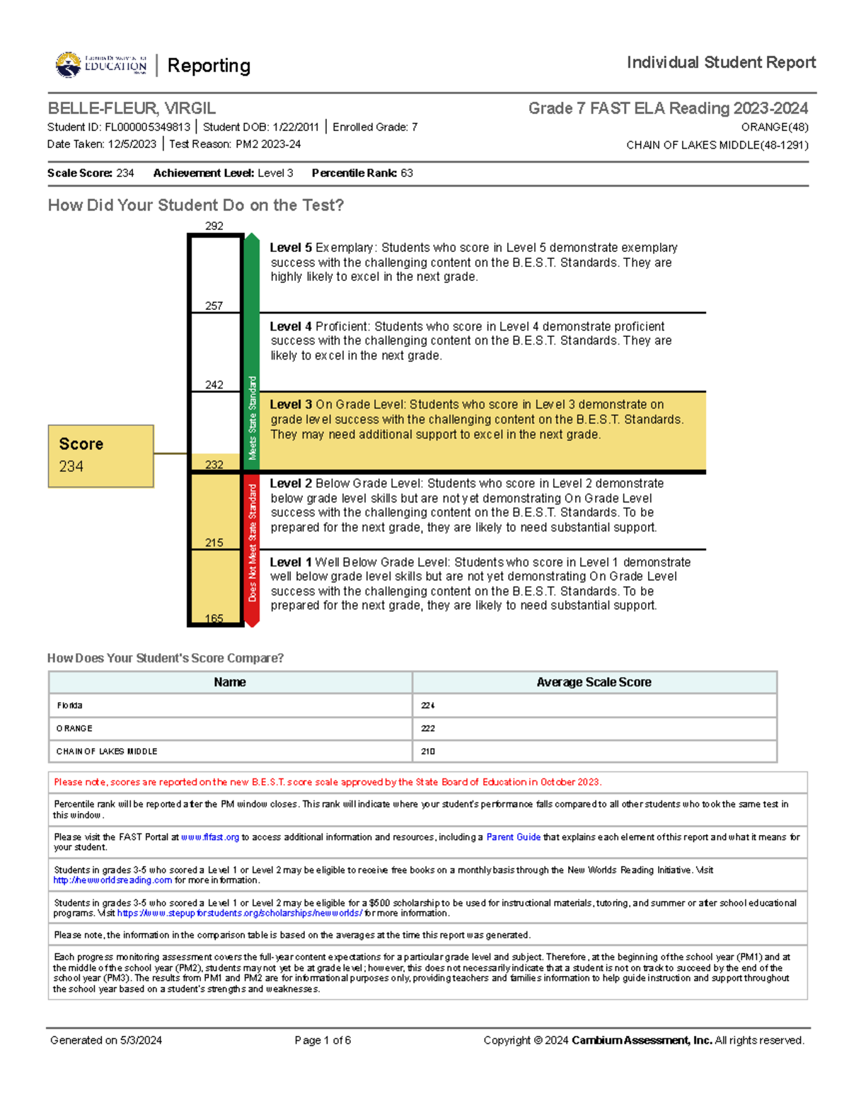 Grade 7 FAST ELA Reading - BELLE-FLEUR, VIRGIL Grade 7 FAST ELA Reading ...