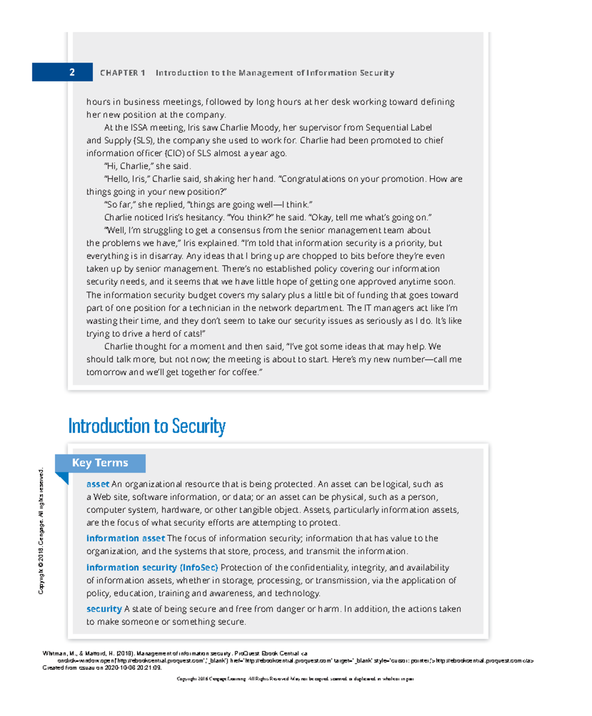 Management Of Information Security Chapter 1 Introduction To The Management Of Information Security Studocu