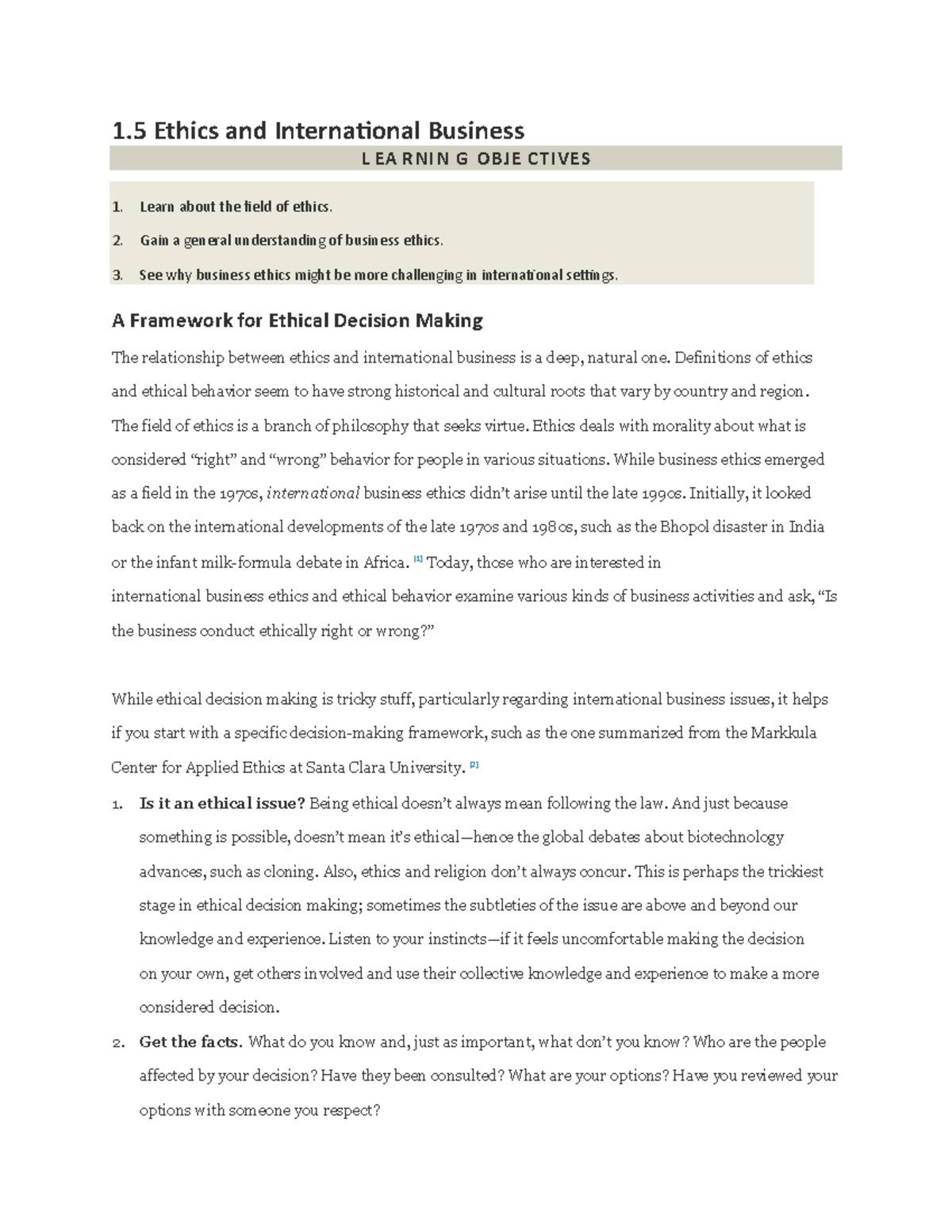 Ethics and International Business - Strategic Business Analysis - Studocu