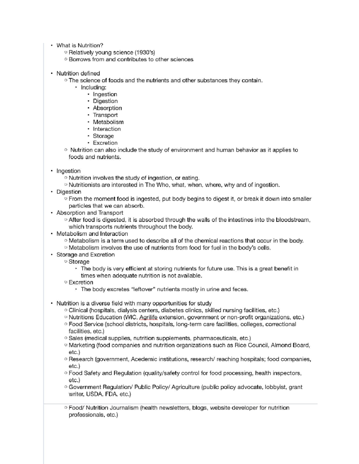 Basic nutrition - BMI notes and calculations - FCSC 1322 - Studocu