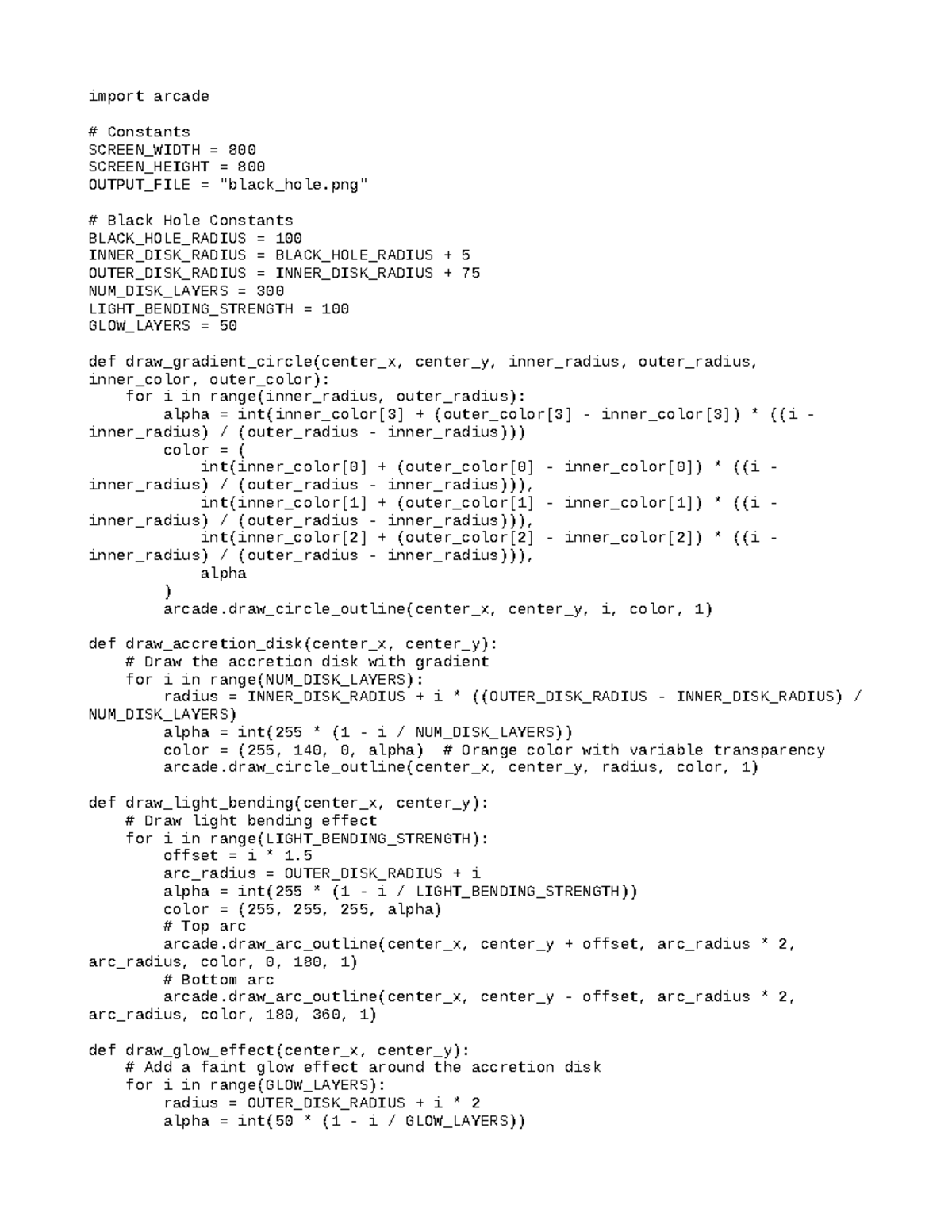 Annotated-still image - import arcade Constants SCREEN_WIDTH = 800 ...