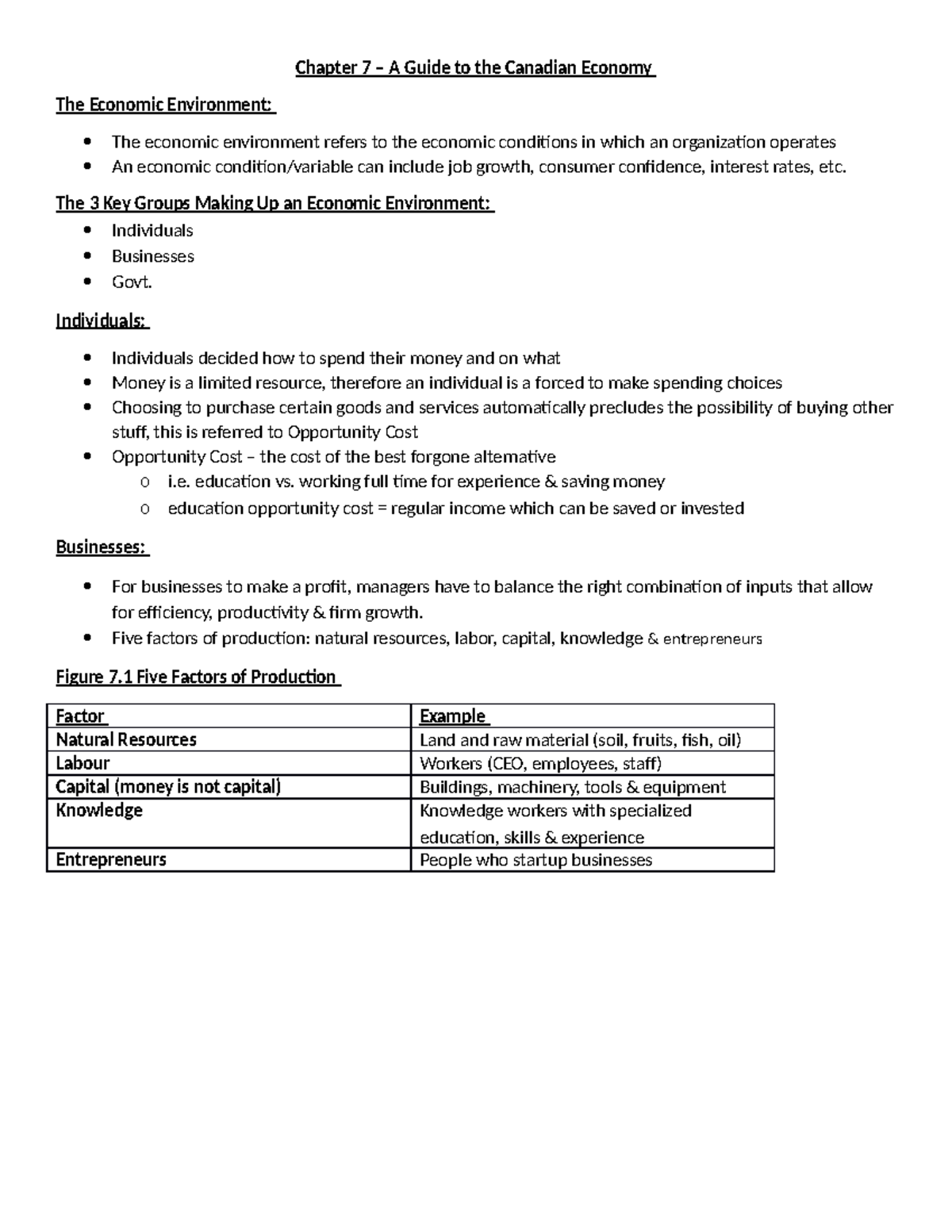 Chapter 7 A Guide To The Canadian Economy Economic Environment ...