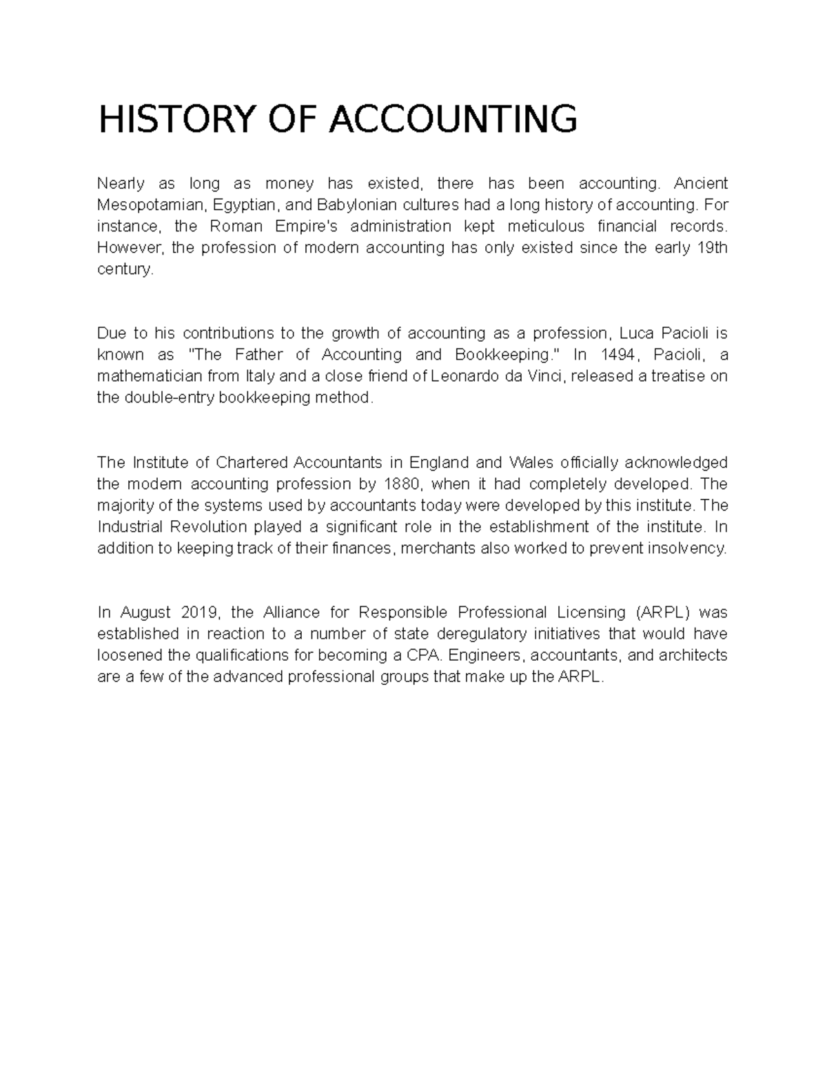 Acctg 2 - This is my lecture notes from the said subject - HISTORY OF ...