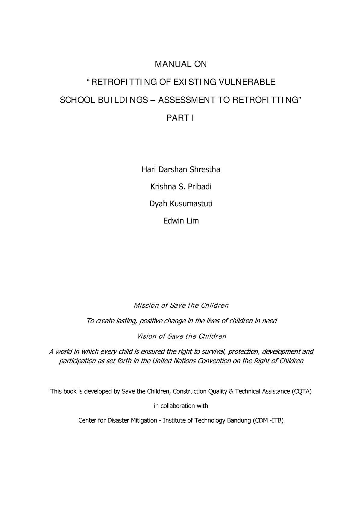 Manual On Retrofitting - MANUAL ON “ RETROFI TTI NG OF EXI STI NG ...