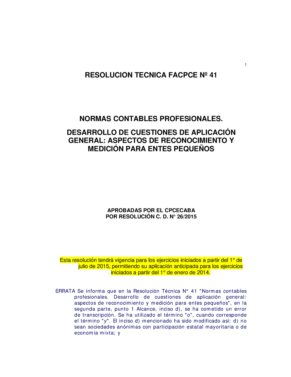 RT Facpce N41 - Teoria Contable - RESOLUCION TECNICA FACPCE Nº 41 ...