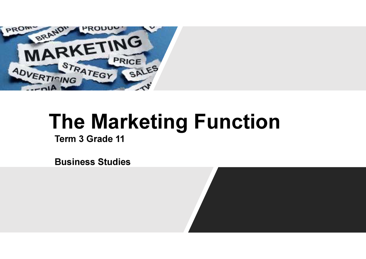business studies grade 11 marketing function essay