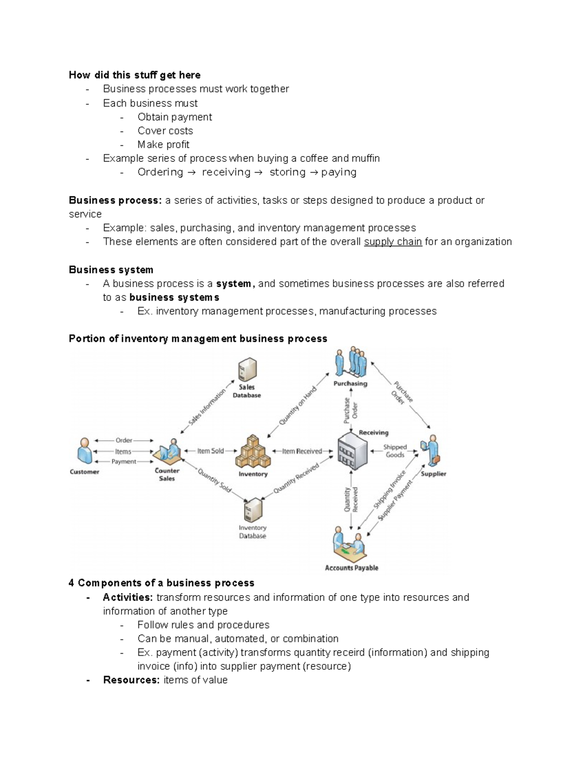 Chapter 2 - Lecture notes 6 - How did this stuff get here - Business ...