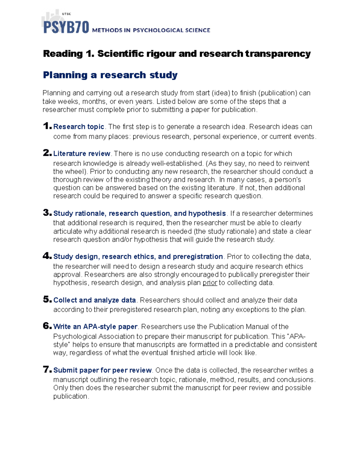 01. Research Transparency - Reading 1. Scientific Rigour And Research ...