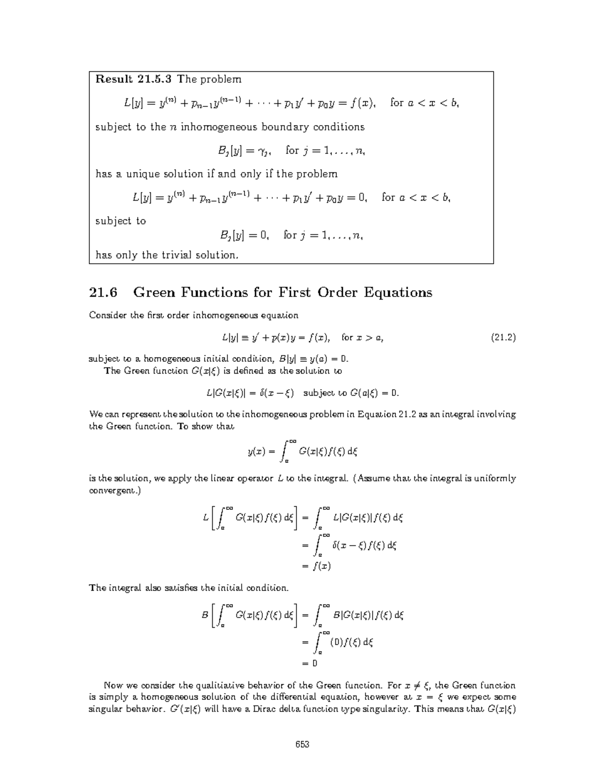 Ref Math Adv Math Methods Sean Mauch 169 Result 21 5 The Problem L[y] Y N Pn− 1 Y N−1