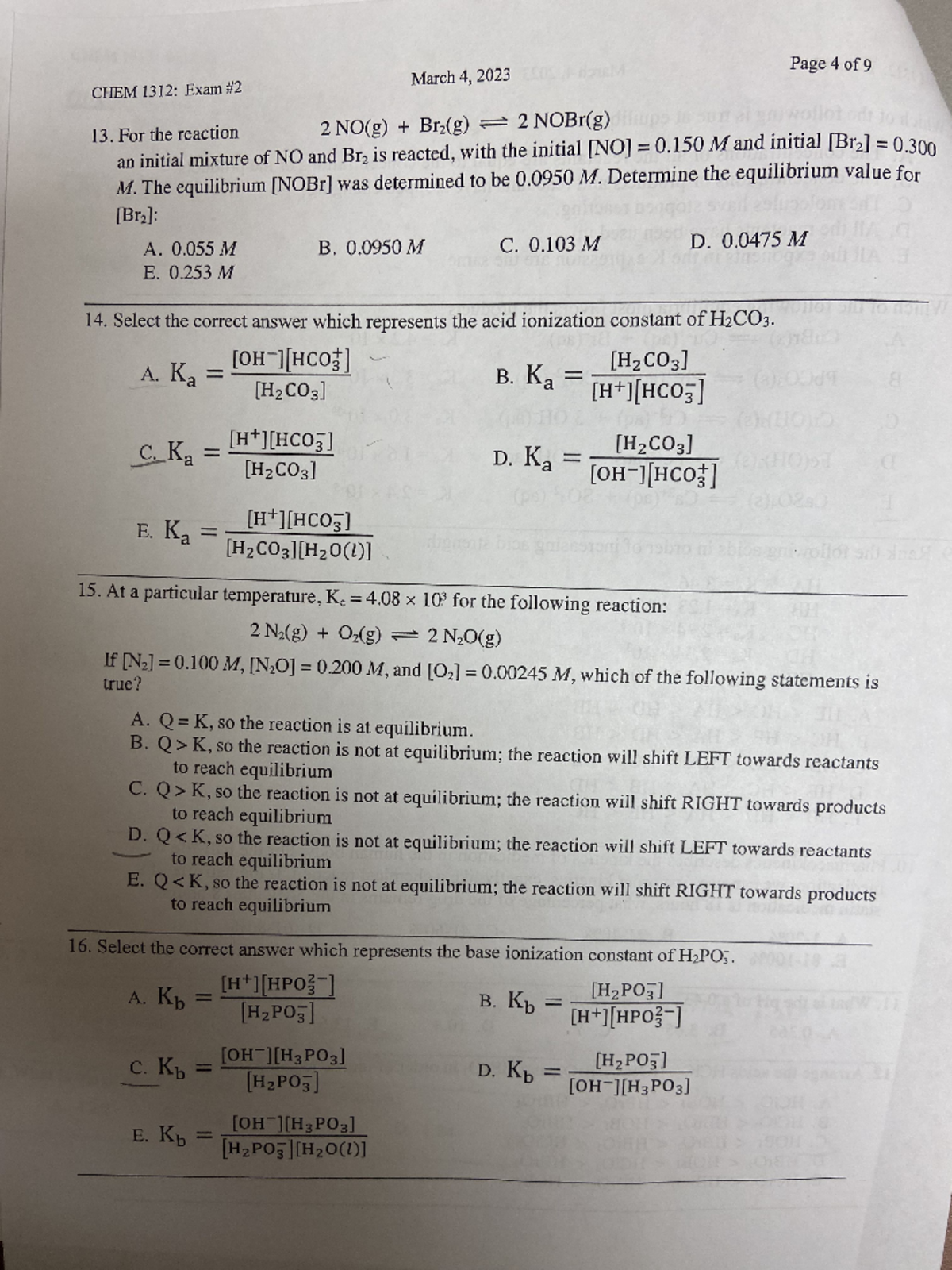 IMG 1150 - Gen chem II exam 2 - Page 4 of 9 March 2023 CHEM 1312: Exam ...