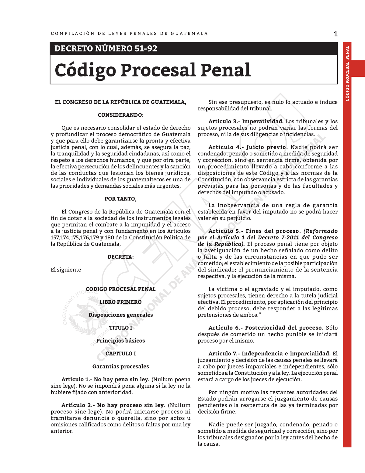 02 Codigo Procesal Penal - 1 CÓDIGO PROCESAL PENAL C O M P I L A C I Ó ...