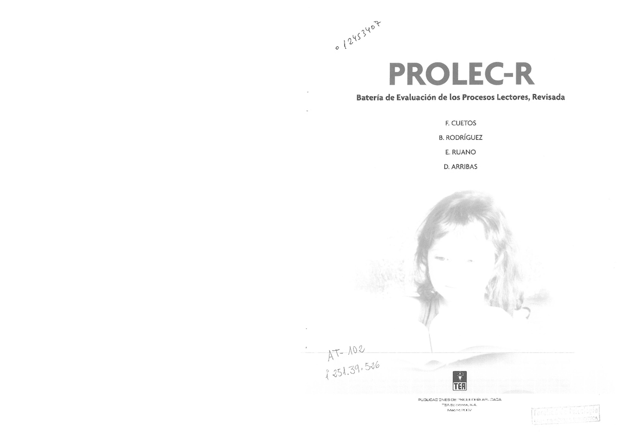 Manual Prolec-R A4 - NOTAS - 2453407 Batería de Evaluación de los ...