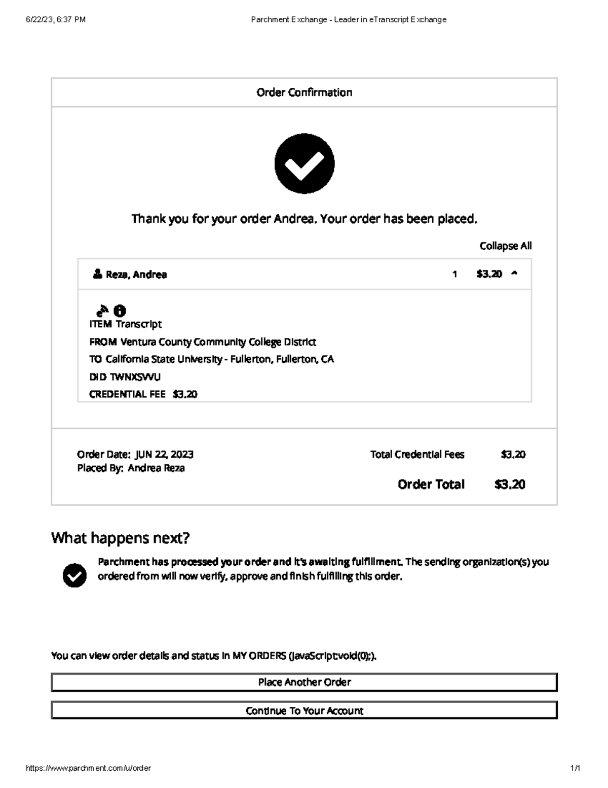 Parchment Exchange Leader in e Transcript Exchange AES V20 Studocu