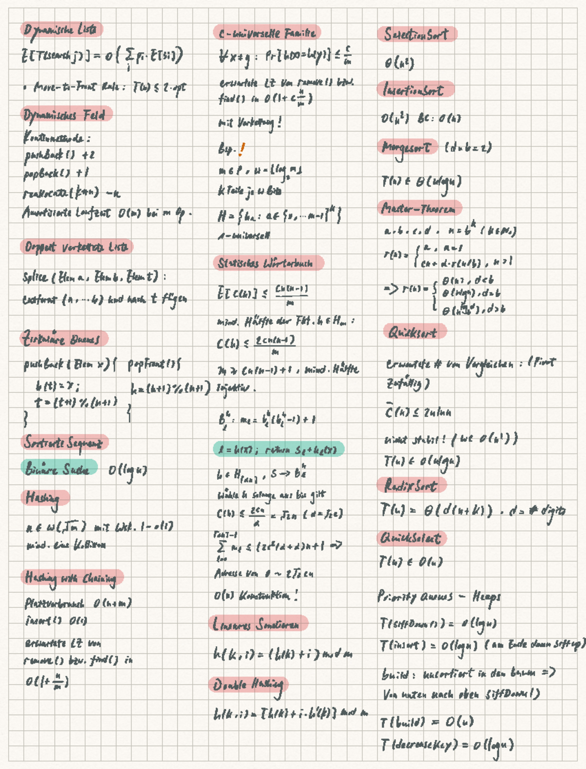 GAD Cheetsheet - Grundlagen Algorithmen und Datenstrukturen (IN0007 ...