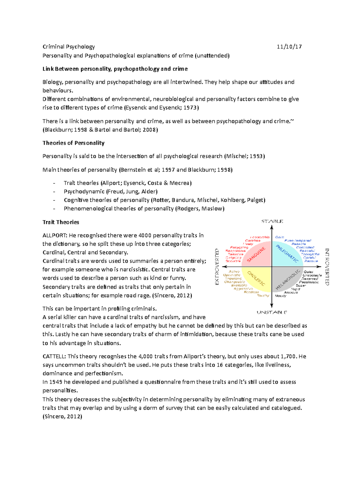 Personality and Psychopathological Explanation of Crime - Criminal ...