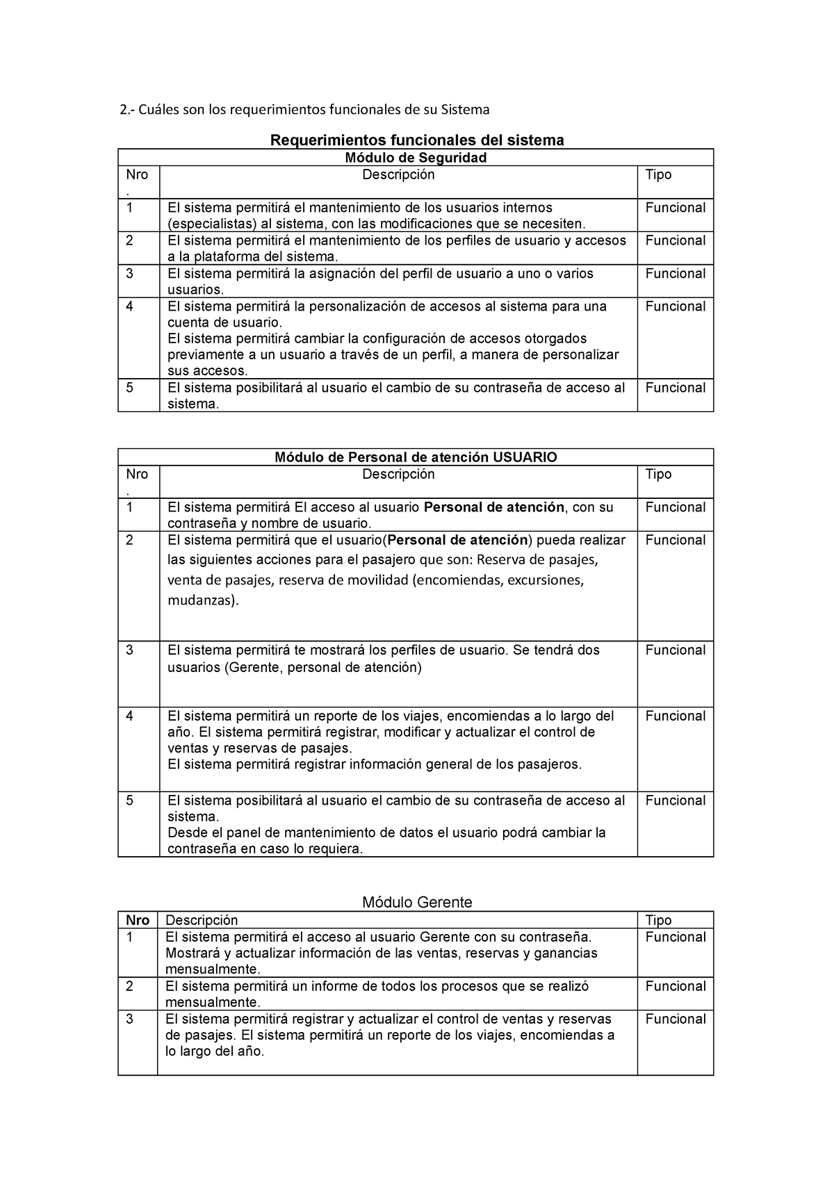 2 RFRR 2. Cuáles son los requerimientos funcionales de su Sistema