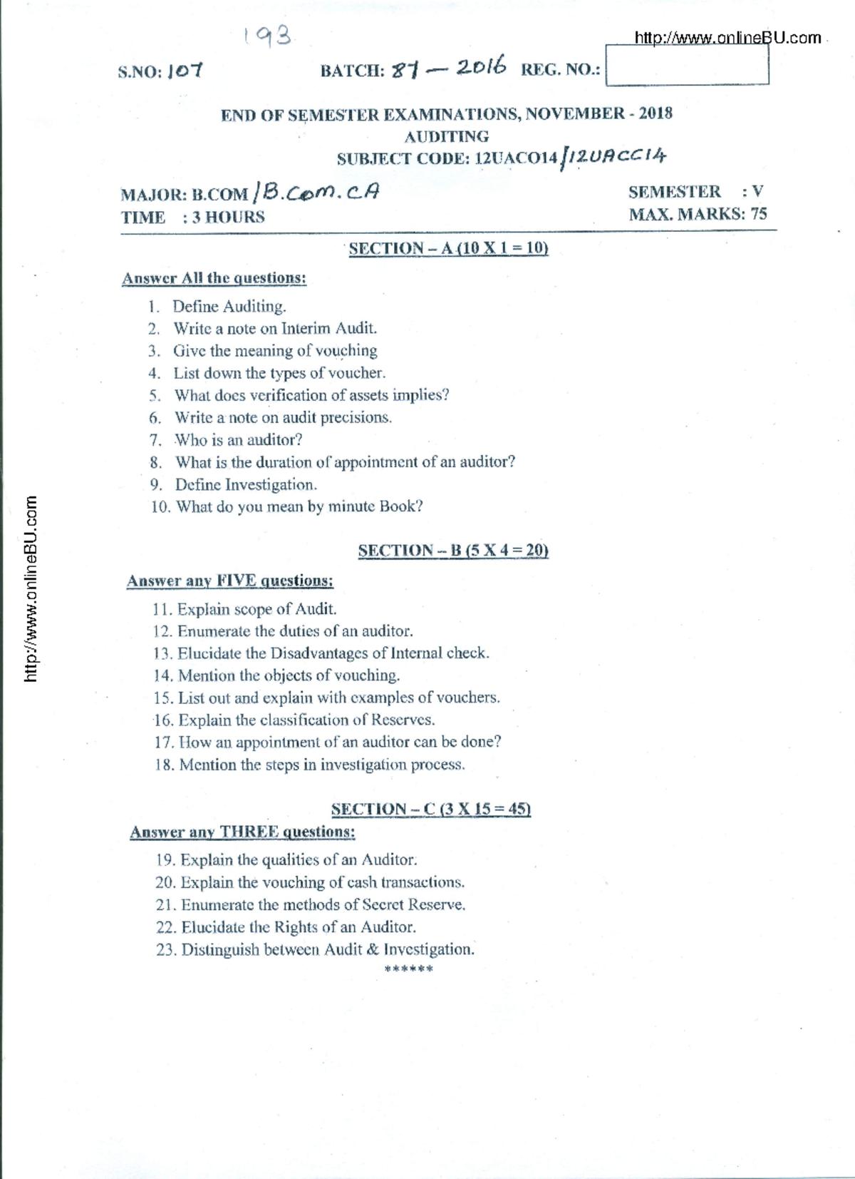 Bcom 5 sem auditing nov 2018 - Financial Accounting - onlineBU onlineBU ...