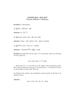 Final Exam Practice Written Solutions - Math 2550 Fall 2021 Practice ...
