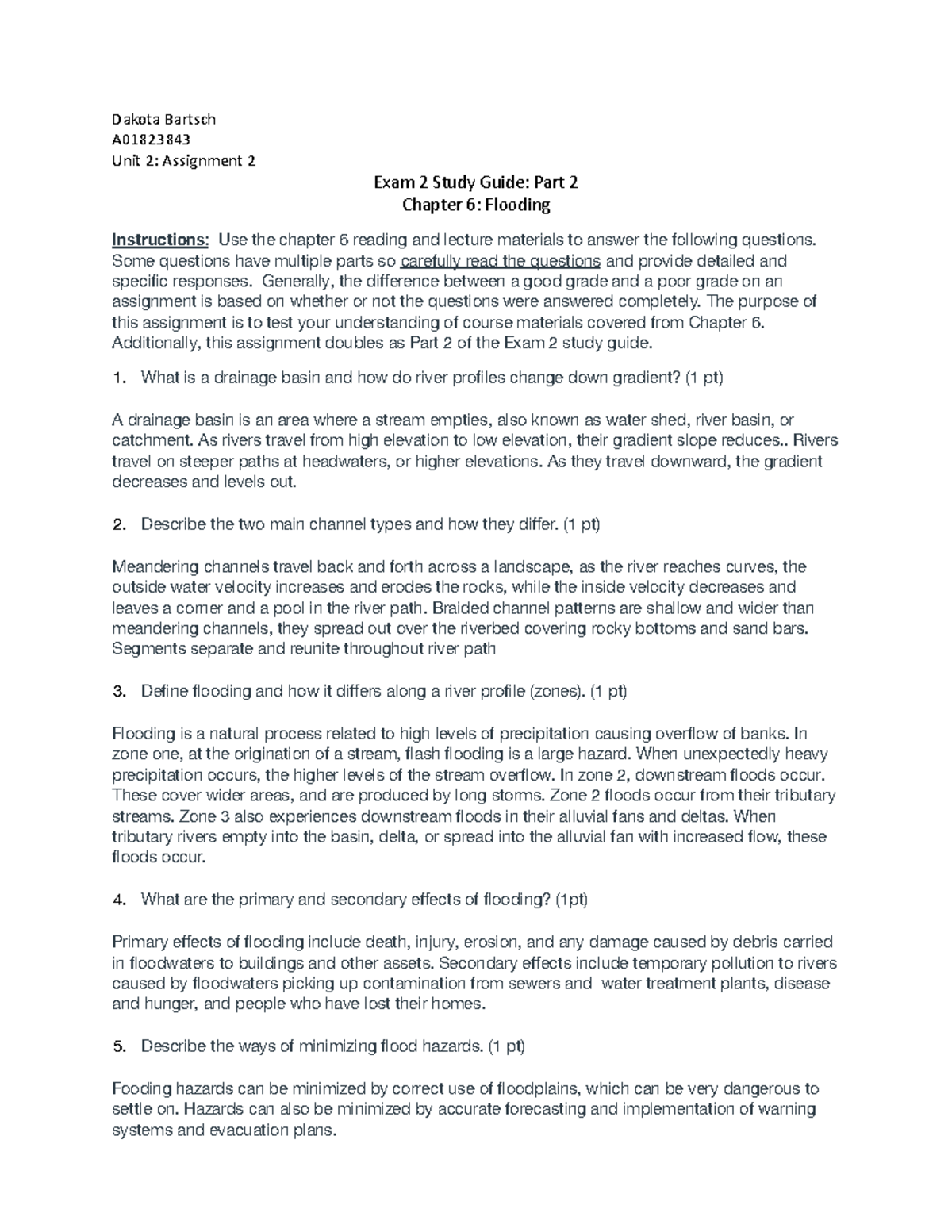 Study Guide Chapter 6 - Dakota Bartsch A01823843 Unit 2: Assignment 2 ...