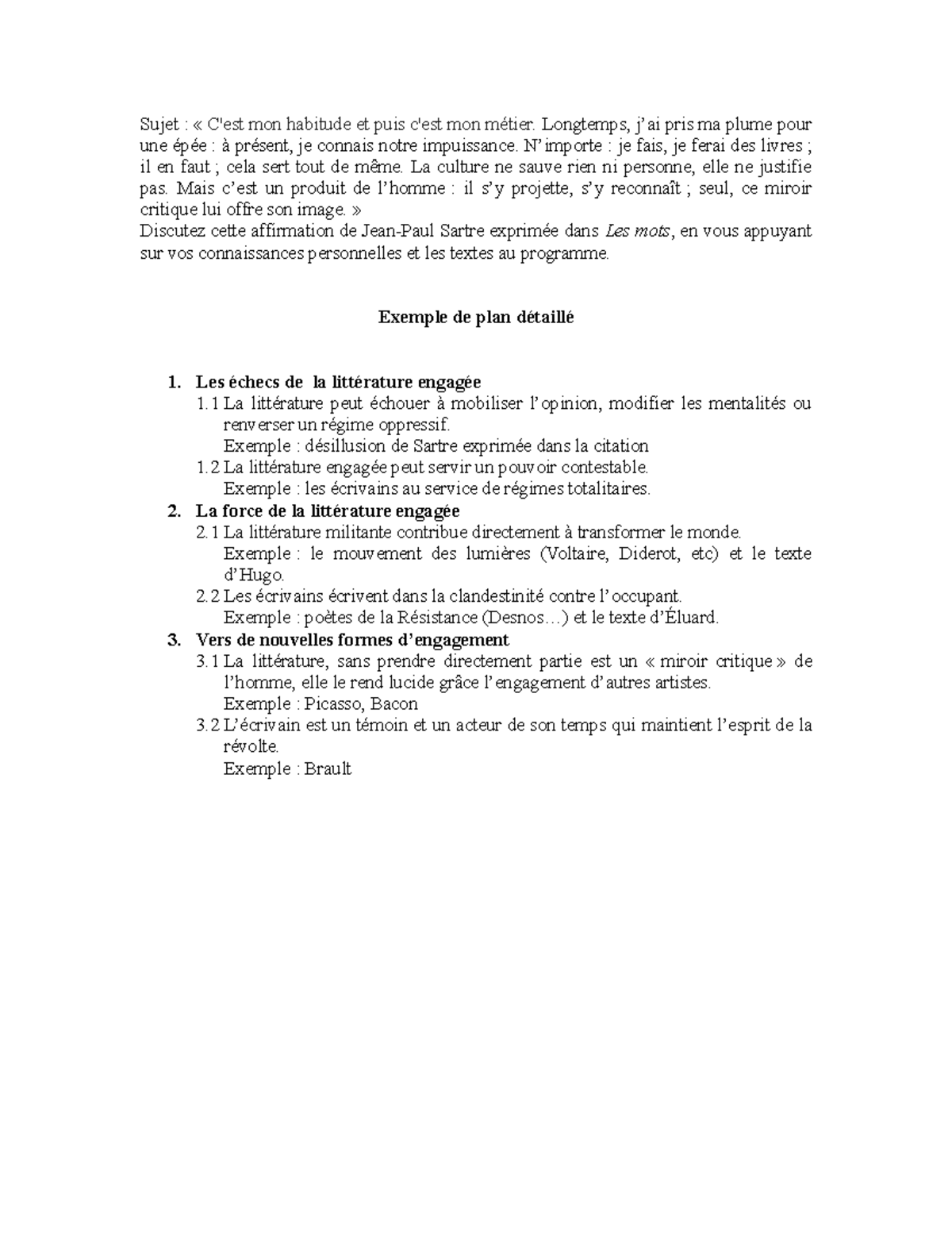 Plan Détaillé Commentaire Français Exemple www.studocu.com