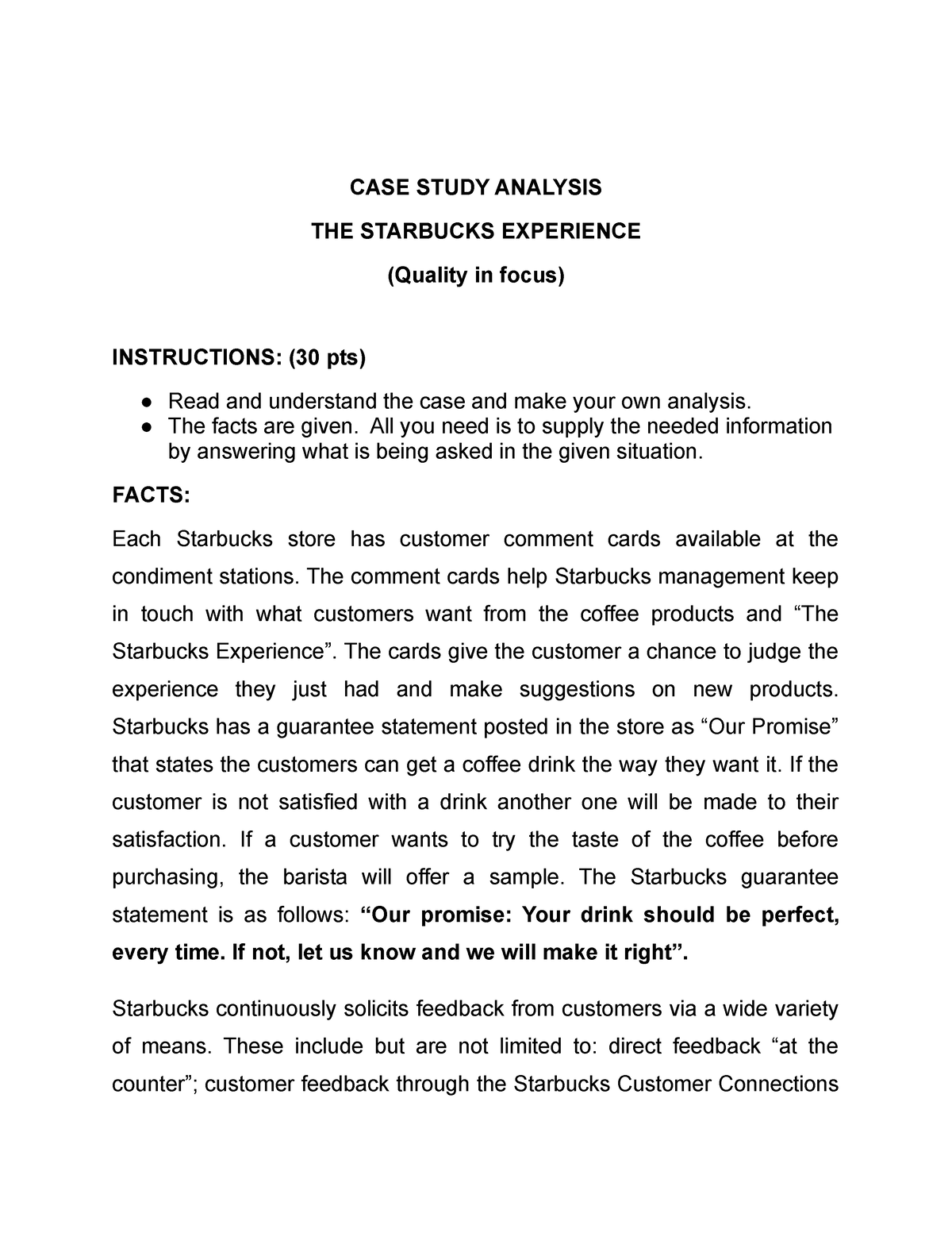 case study analysis of starbucks