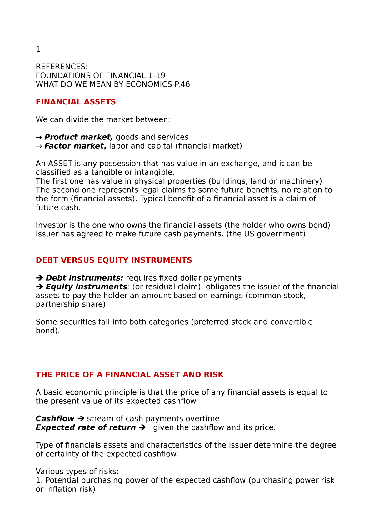 Chapter 1 Apuntes 1 1 REFERENCES FOUNDATIONS OF FINANCIAL 1 WHAT 