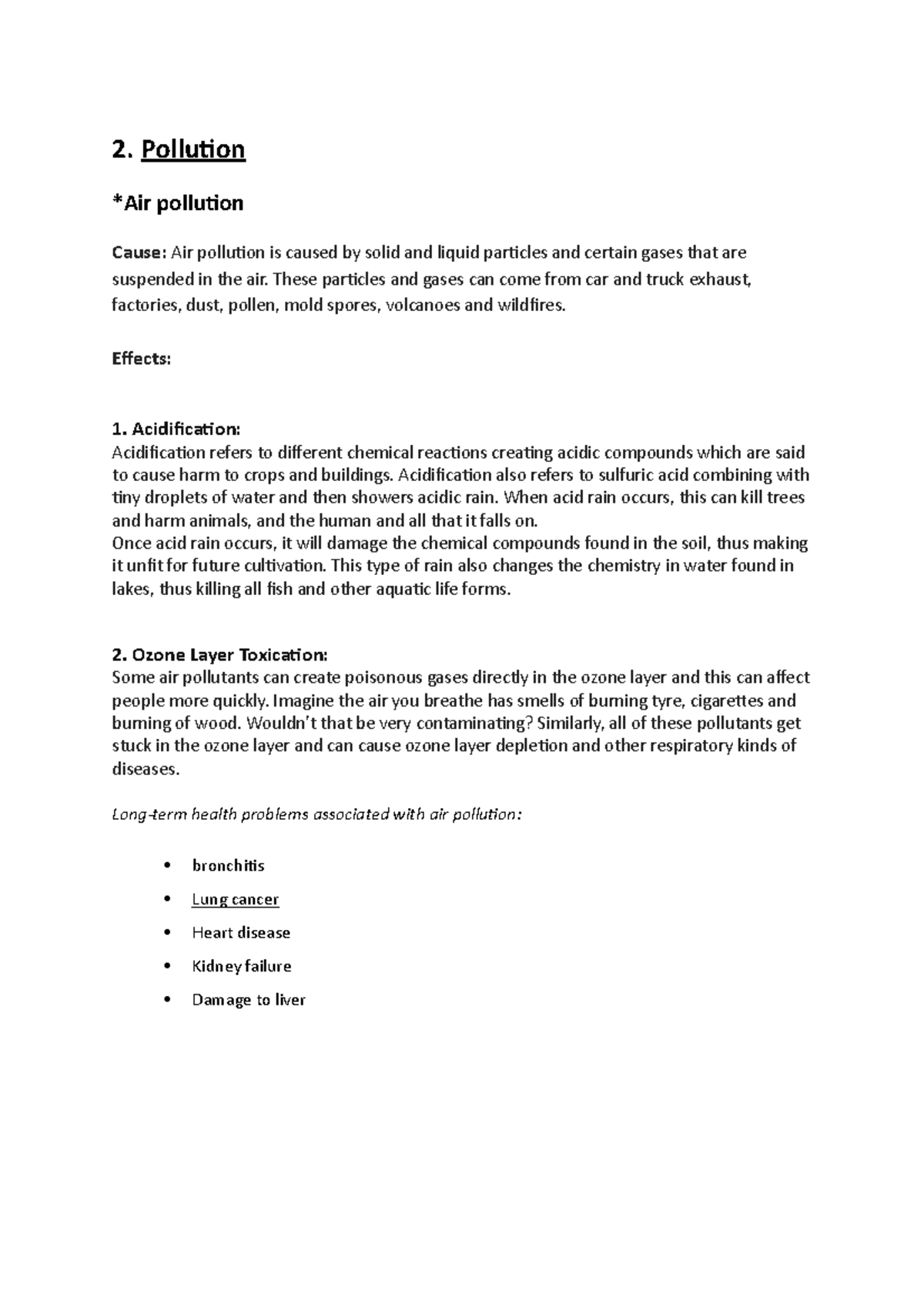 thesis statement air pollution is caused by many factors