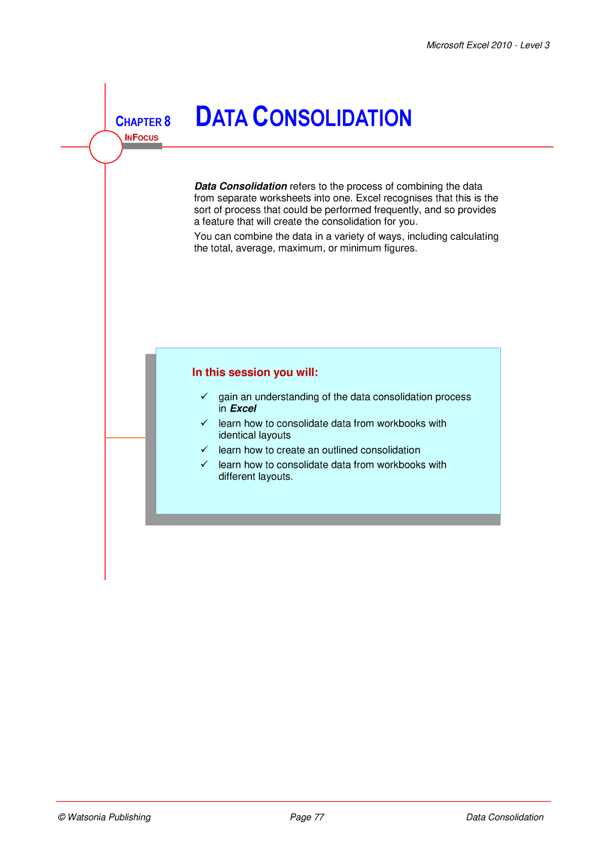 08 Data Consolidation - It Is Ab - CHAPTER 8 DATA CONSOLIDATION Data ...