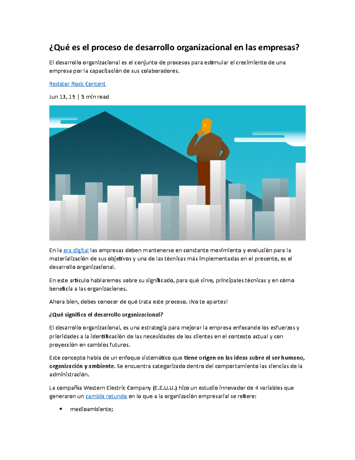 Qué es el proceso de desarrollo organizacional en las empresas ...