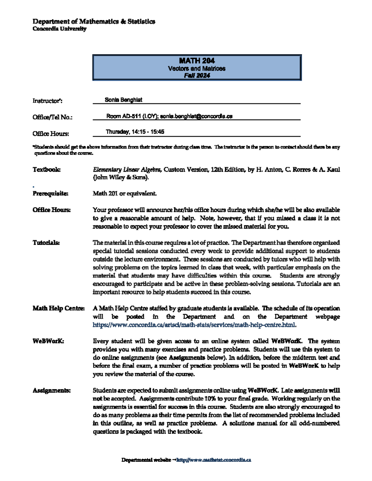 Course outline MATH204 2 2024 sb - Department of Mathematics Statistics ...