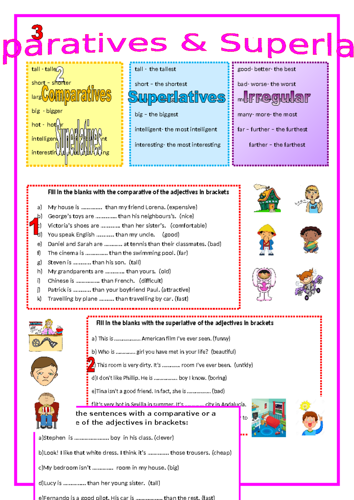 Comparatives-and-superlatives-grammar-guides 108156 - c tall - taller ...