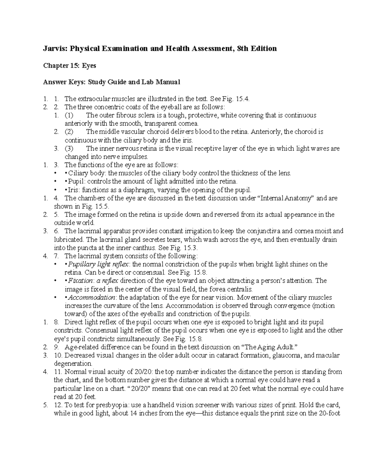 Chapter 15- Eyes - Jarvis: Physical Examination And Health Assessment ...