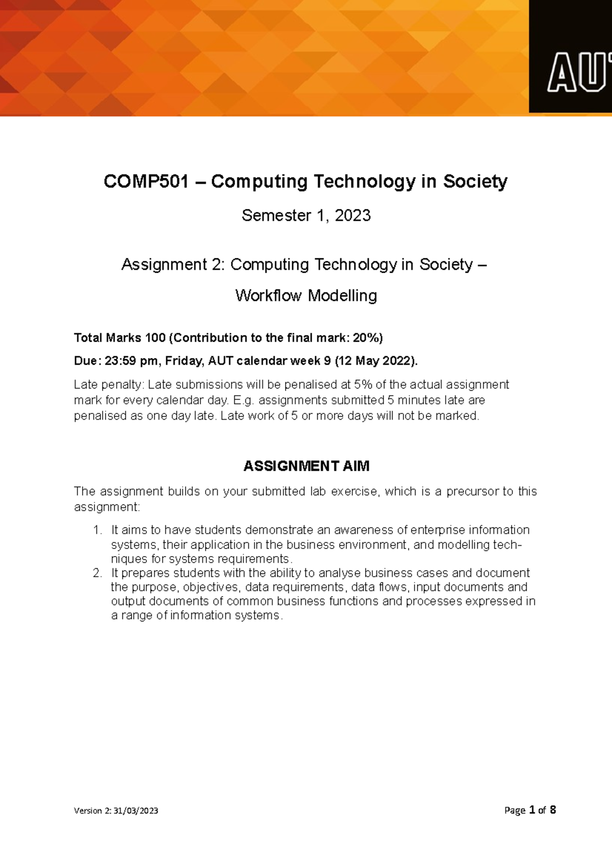 COMP501 S1 2023 Assignment 2 v2 Georgia Rouse - COMP501 – Computing ...