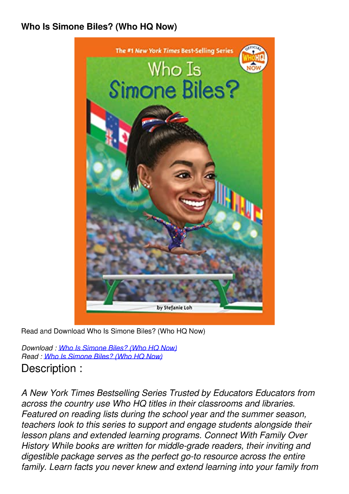 Download Book [PDF] Who Is Simone Biles? (Who HQ Now) - Who Is Simone ...