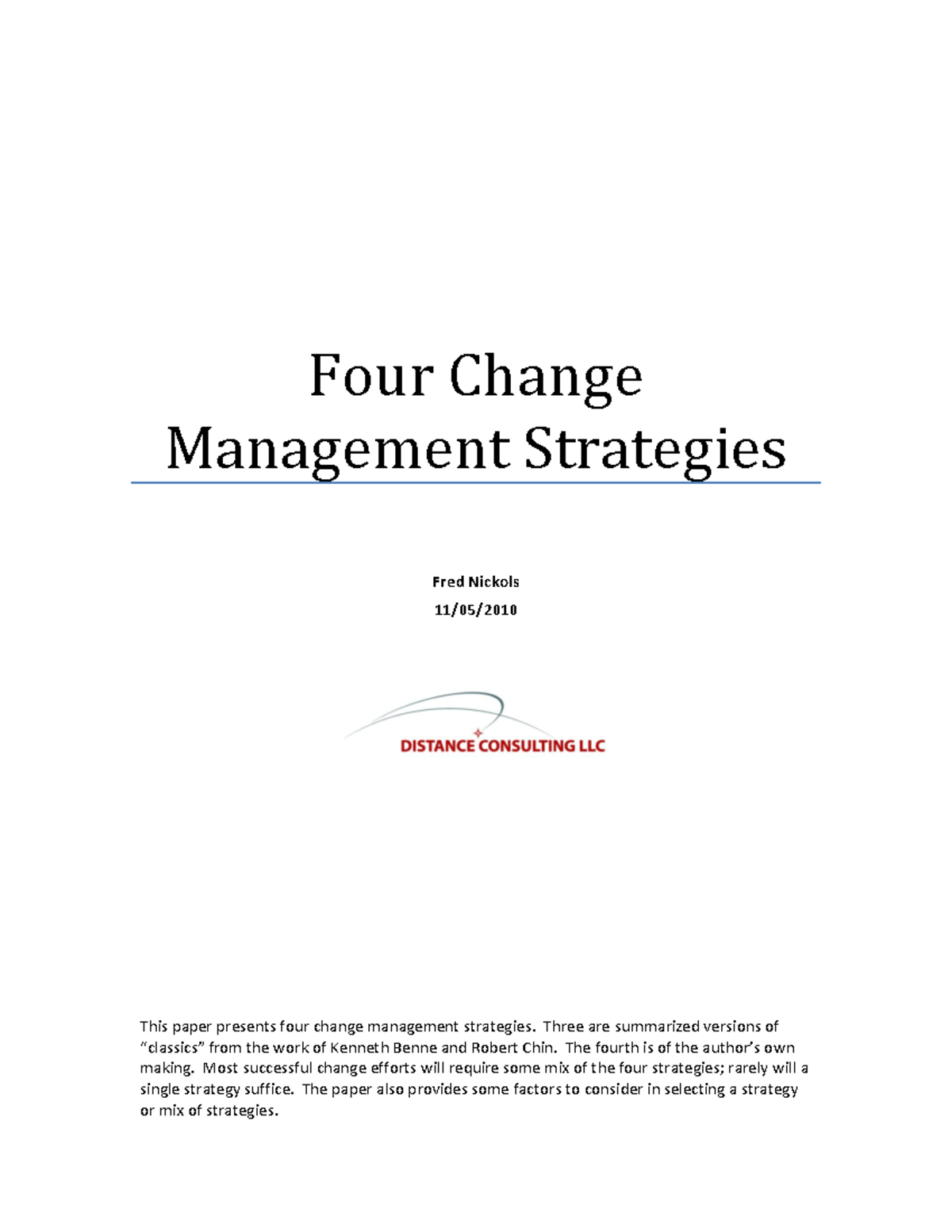 Four strategies of change management - Four Change Management ...