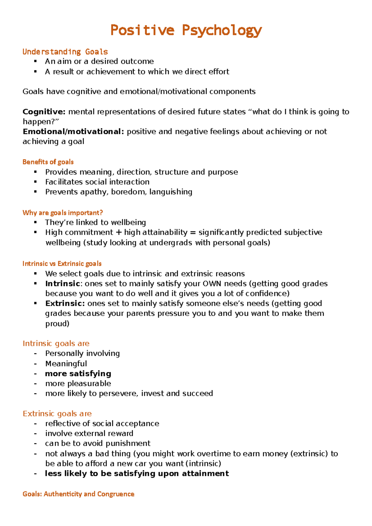 Positive Psychology Goals Positive Psychology Understanding Goals