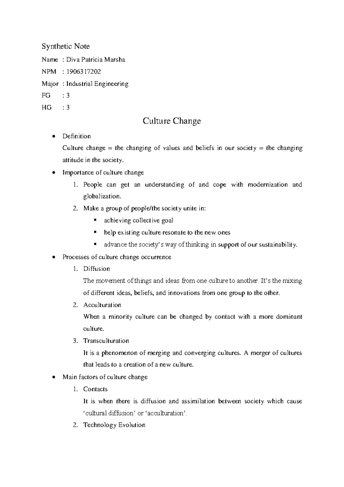 MPKT A Synthetic Note ( Culture Change) - Synthetic Note Name : Diva ...