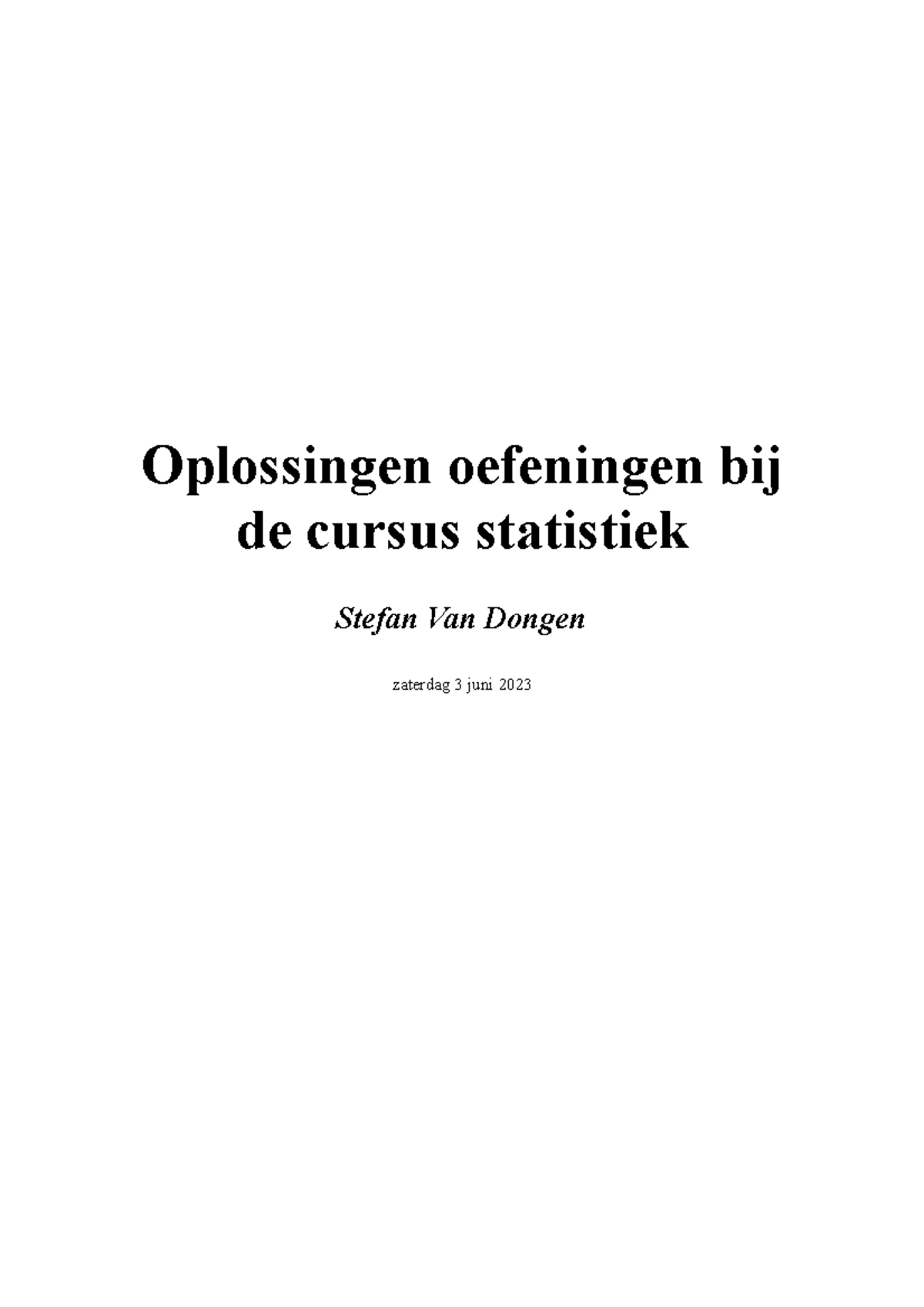 Oplossingen Alle Oefeningen Bij De Cursus Statistiek - Oplossingen ...