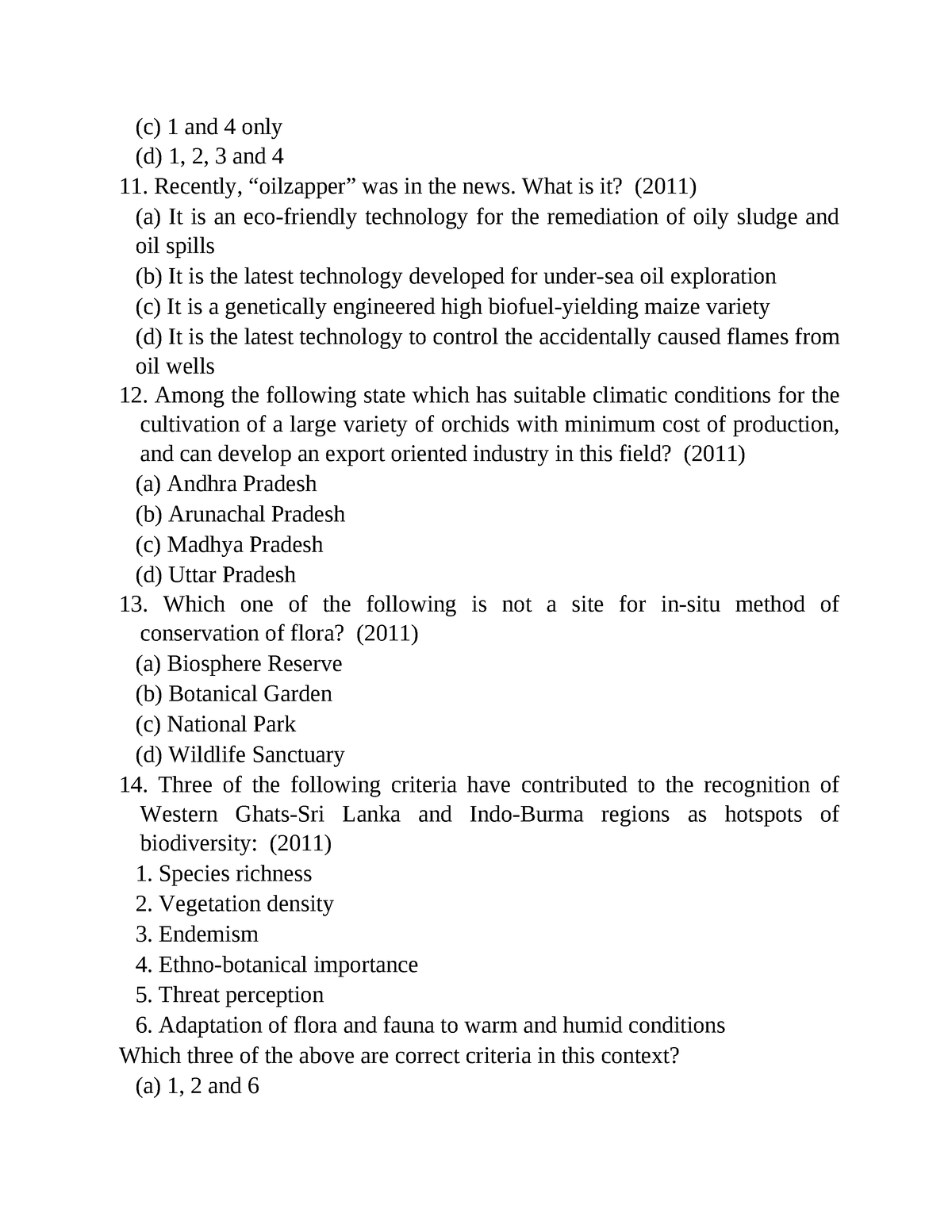 General Science For UPSC-30 - (c) 1 And 4 Only (d) 1, 2, 3 And 4 11 ...